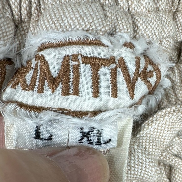 PRIMITIVE Women's L/XL Tan Cotton Elastic Waist Pull on Minimalistic Pants - Picture 4 of 7